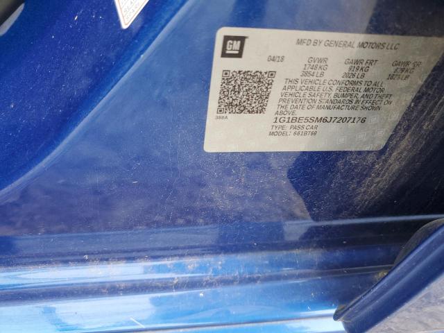 1G1BE5SM6J7207176 - 2018 CHEVROLET CRUZE LT BLUE photo 12