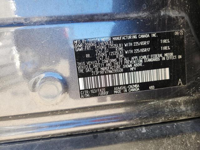 2T3P1RFV7NW299508 - 2022 TOYOTA RAV4 XLE GRAY photo 13