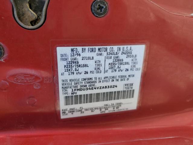 1FMDU35P8VUC06580 - 1997 FORD EXPLORER RED photo 13