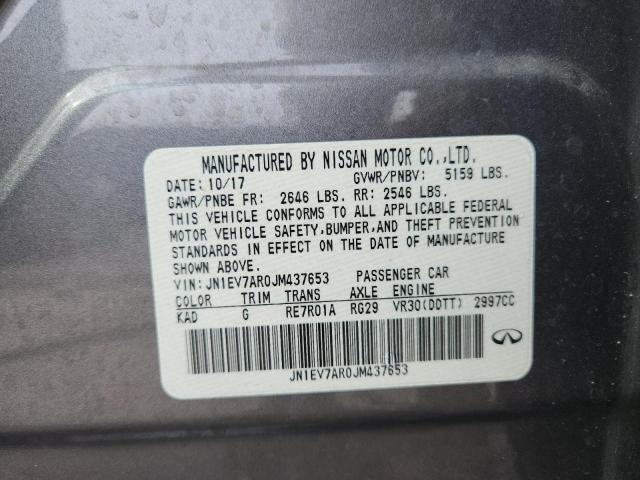 JN1EV7AR0JM437653 - 2018 INFINITI Q50 LUXE GRAY photo 13