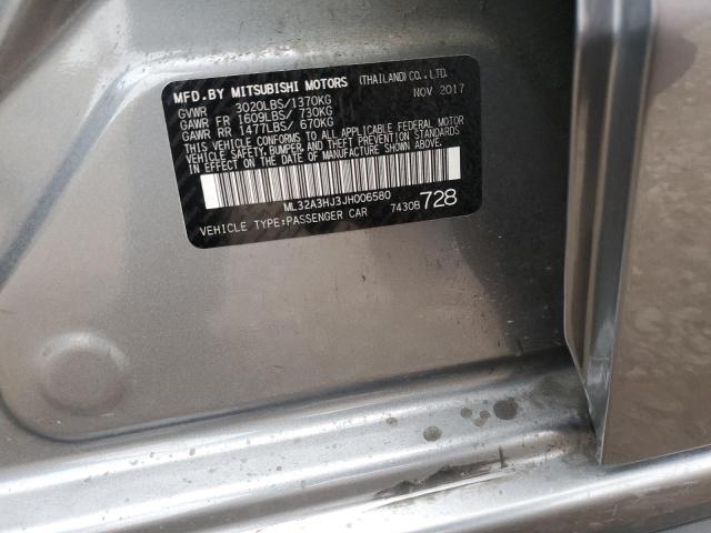 ML32A3HJ3JH006580 - 2018 MITSUBISHI MIRAGE ES Сұр фото 12