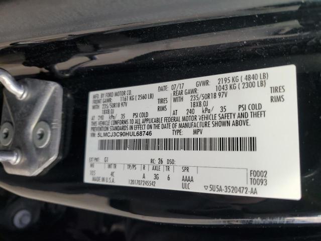 5LMCJ3C90HUL68746 - 2017 LINCOLN MKC RESERVE შავი ფოტო 12