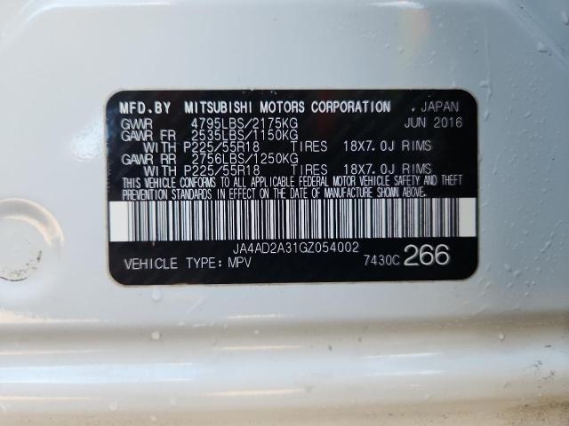 JA4AD2A31GZ054002 - 2016 MITSUBISHI OUTLANDER ES თეთრი ფოტო 13