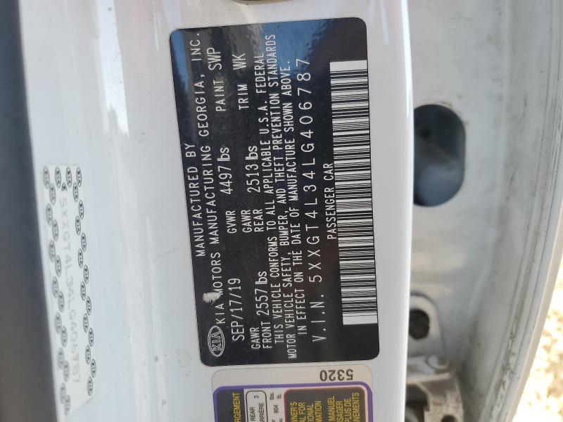 5XXGT4L34LG406787 - 2020 KIA OPTIMA LX WHITE photo 13