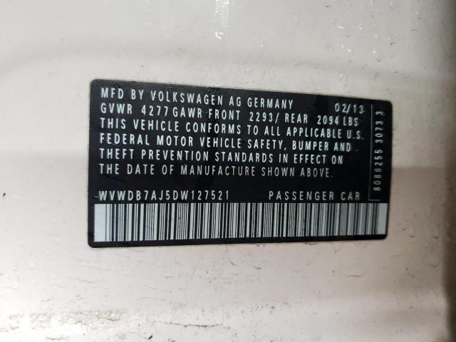 WVWDB7AJ5DW127521 - 2013 VOLKSWAGEN GOLF Սպիտակ լուսանկար 12