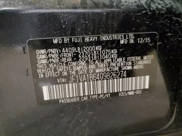 JF1VA1B64G9826274 - 2016 SUBARU WRX CHARCOAL photo 12