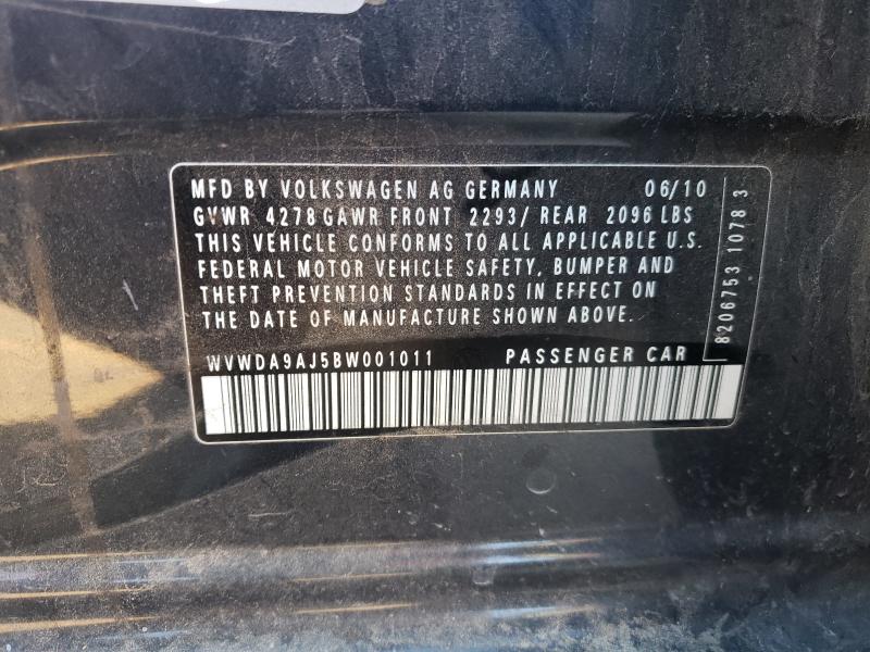 WVWDA9AJ5BW001011 - 2011 VOLKSWAGEN GOLF BLUE photo 12