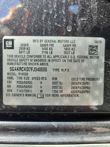 5GAKRCKD7FJ340606 - 2015 BUICK ENCLAVE BLUE photo 13