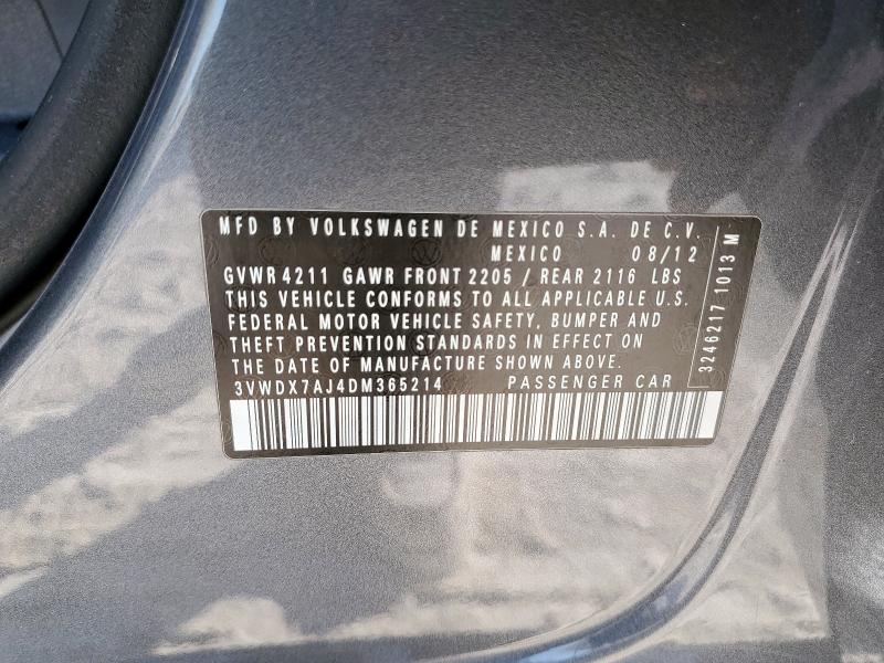 3VWDX7AJ4DM365214 - 2013 VOLKSWAGEN JETTA SE GRAY photo 13