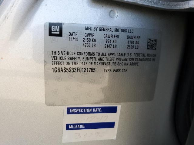 1G6AS5S33F0121765 - 2015 CADILLAC CTS PERFORMANCE COLLECTION Күміс фото 12