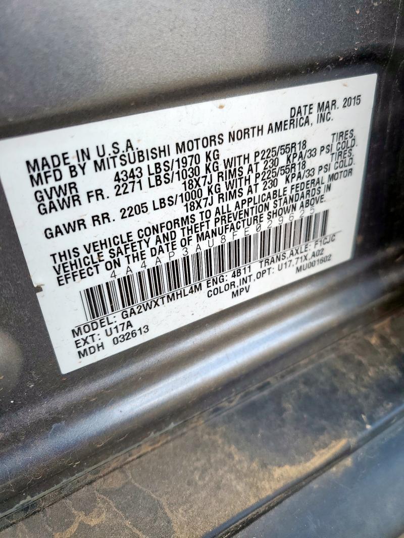 4A4AP3AU8FE029625 - 2015 MITSUBISHI OUTLANDER ES SILVER photo 13