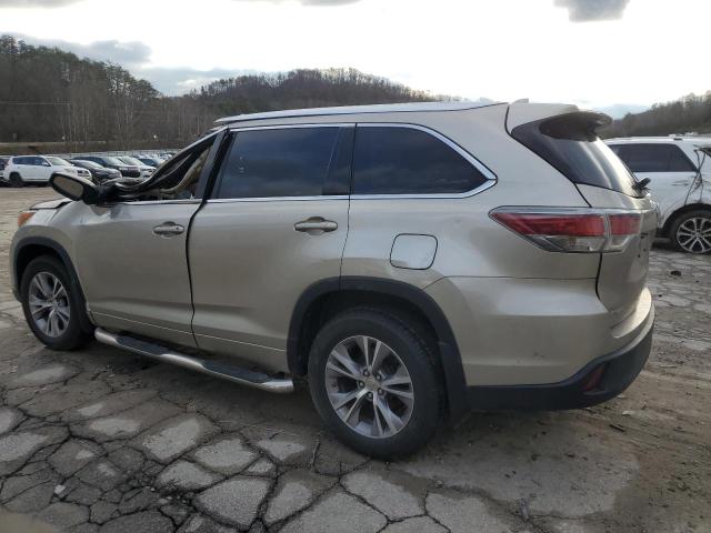 5TDJKRFHXFS163633 - 2015 TOYOTA HIGHLANDER XLE GOLD photo 2