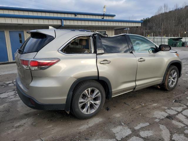 5TDJKRFHXFS163633 - 2015 TOYOTA HIGHLANDER XLE GOLD photo 3