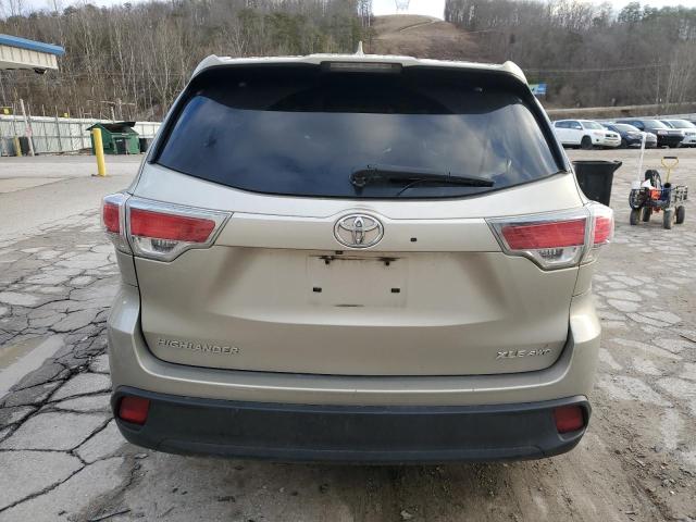 5TDJKRFHXFS163633 - 2015 TOYOTA HIGHLANDER XLE GOLD photo 6
