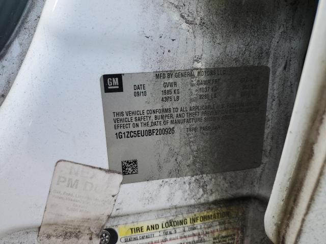 1G1ZC5EU0BF200926 - 2011 CHEVROLET MALIBU 1LT 白色 照片 13