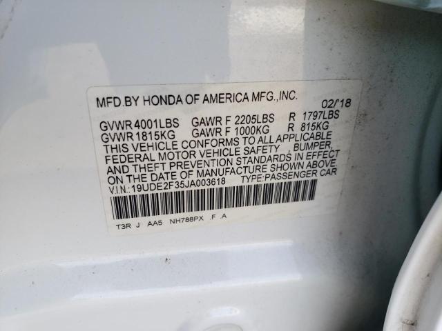 19UDE2F35JA003618 - 2018 ACURA ILX BASE WATCH PLUS WHITE photo 12