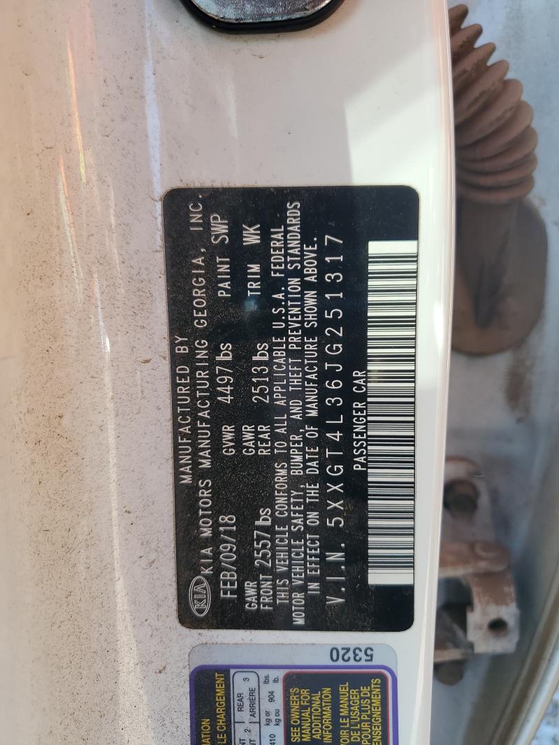 5XXGT4L36JG251317 - 2018 KIA OPTIMA LX Ақ фото 12