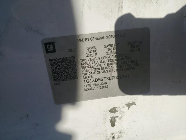 1G1ZD5ST3LF021547 - 2020 CHEVROLET MALIBU LT WHITE photo 13