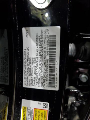 1HGCV1F55MA083935 - 2021 HONDA ACCORD EXL BLACK photo 13