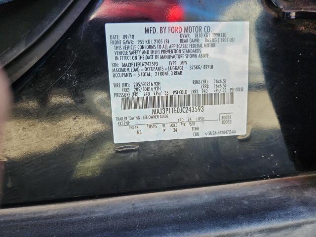 MAJ3P1TE0JC243593 - 2018 FORD ECOSPORT SE Siyah fotoğraf 12