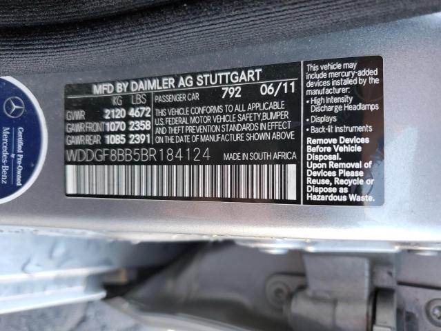 WDDGF8BB5BR184124 - 2011 MERCEDES-BENZ C 300 4MATIC SILVER photo 12