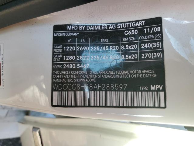 WDCGG8HB8AF288597 - 2010 MERCEDES-BENZ GLK 350 4MATIC WHITE photo 13