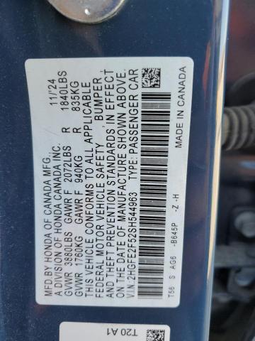 2HGFE2F52SH544963 - 2025 HONDA CIVIC SPORT Blau Foto 12