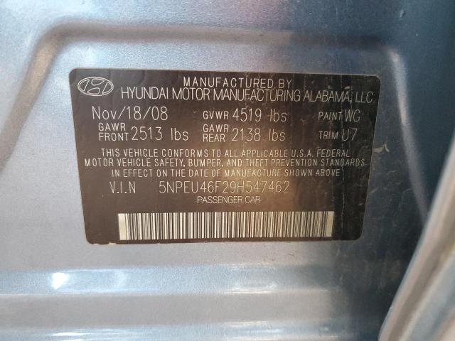 5NPEU46F29H547462 - 2009 HYUNDAI SONATA SE BLUE photo 12