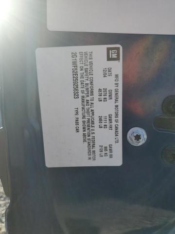 2G1WF52E259256323 - 2005 CHEVROLET IMPALA BLUE photo 12