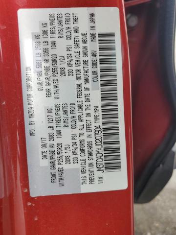 JM3TCADYXJ0207904 - 2018 MAZDA CX-9 GRAND TOURING RED photo 12