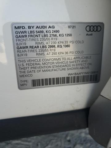 WA1BAAFY1M2130611 - 2021 AUDI Q5 PREMIUM PLUS WHITE photo 13