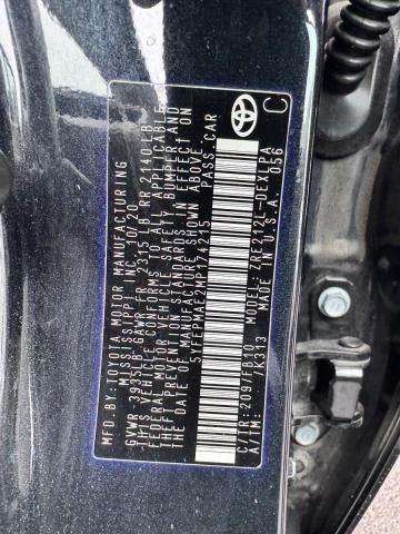 5YFEPMAE2MP174215 - 2021 TOYOTA COROLLA LE BLACK photo 10