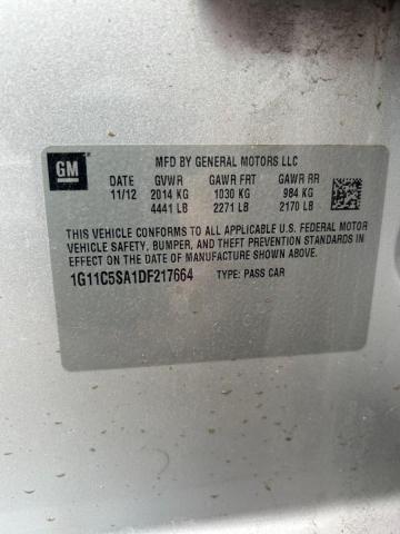 1G11C5SA1DF217664 - 2013 CHEV MALIBU 1LT 灰色 照片 10