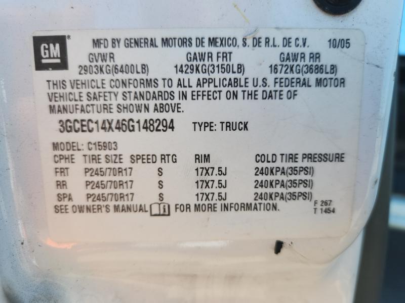 3GCEC14X46G148294 - 2006 CHEVROLET SILVERADO C1500 Ağ foto 12