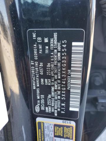 5XXGT4L3XKG335545 - 2019 KIA OPTIMA LX შავი ფოტო 12