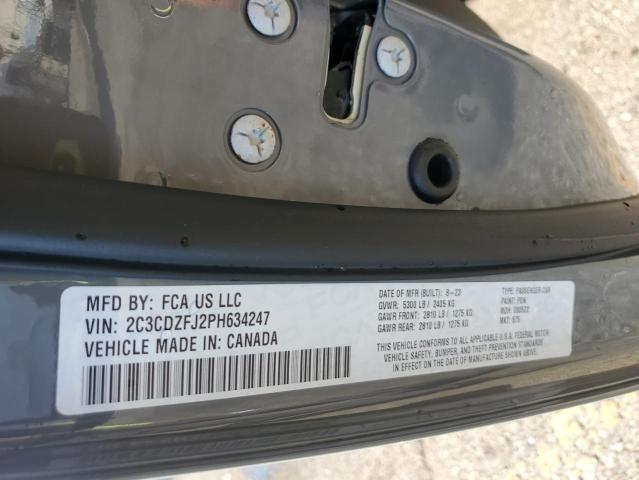 2C3CDZFJ2PH634247 - 2023 DODGE CHALLENGER R/T SCAT PACK GRAY photo 12