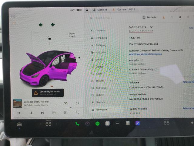 5YJYGDEF3MF194548 - 2021 TESLA MODEL Y WHITE photo 9