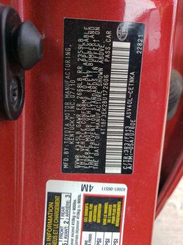 4T1BF3EK2BU172606 - 2011 TOYOTA CAMRY BASE Qırmızı foto 12