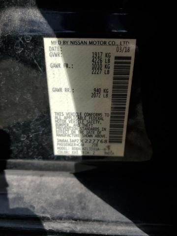 1N4AL3AP2JC227768 - 2018 NISSAN ALTIMA 2.5 أسود صورة 12
