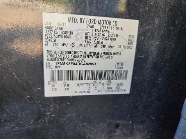 1FM5K8F84DGA82853 - 2013 FORD EXPLORER LIMITED BLACK photo 13