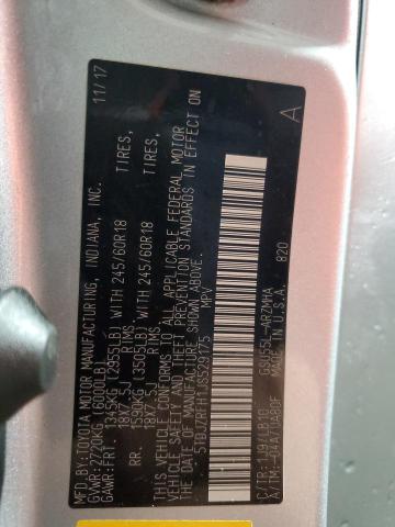 5TDJZRFH1JS529175 - 2018 TOYOTA HIGHLANDER SE SILVER photo 14