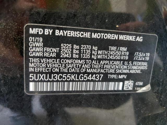 5UXUJ3C55KLG54437 - 2019 BMW X4 XDRIVE30I BLACK photo 13