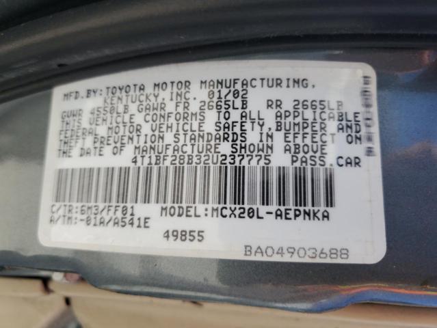 4T1BF28B32U237775 - 2002 TOYOTA AVALON XL 青色 照片 13