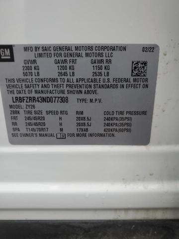 LRBFZRR43ND077308 - 2022 BUICK ENVISION AVENIR WHITE photo 13