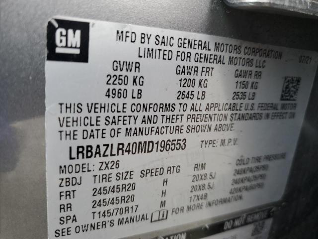 LRBAZLR40MD196553 - 2021 BUICK ENVISION PREFERRED ვერცხლისფერი ფოტო 13