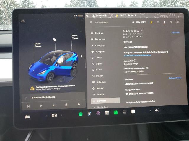 7SAYGDEE0RF168832 - 2024 TESLA MODEL Y Bleu photo 9