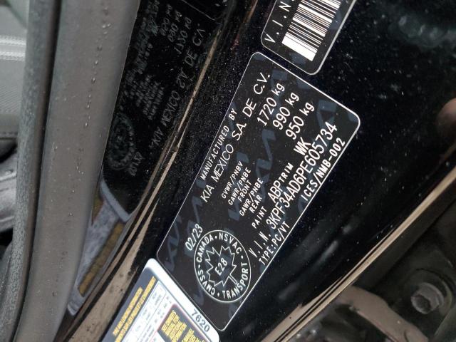 3KPF34AD6PE605734 - 2023 KIA FORTE EX 黑色 照片 12