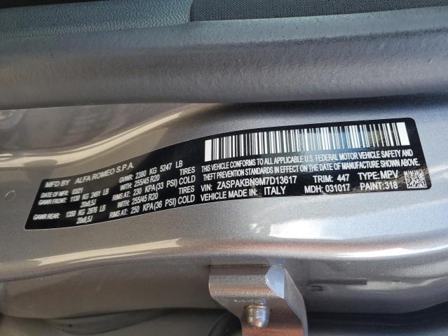 ZASPAKBN9M7D13617 - 2021 ALFA ROMEO STELVIO TI GRAY photo 13