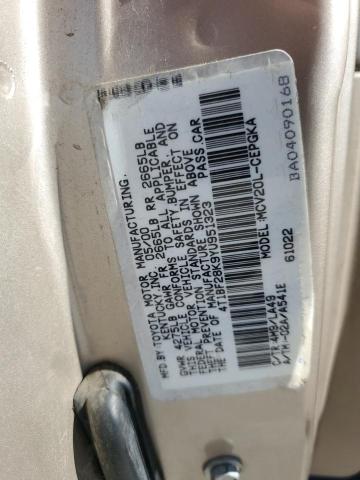 4T1BF28K9YU951323 - 2000 TOYOTA CAMRY LE GOLD photo 12