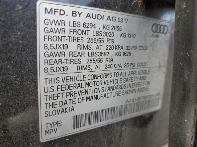 WA1LHBF78HD052089 - 2017 AUDI Q7 PREMIUM PLUS BLUE photo 14